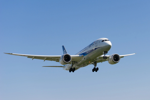 Boeing 787-8 landing