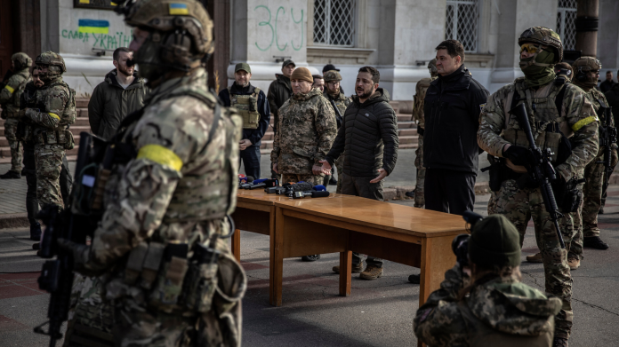Zelensky with Military