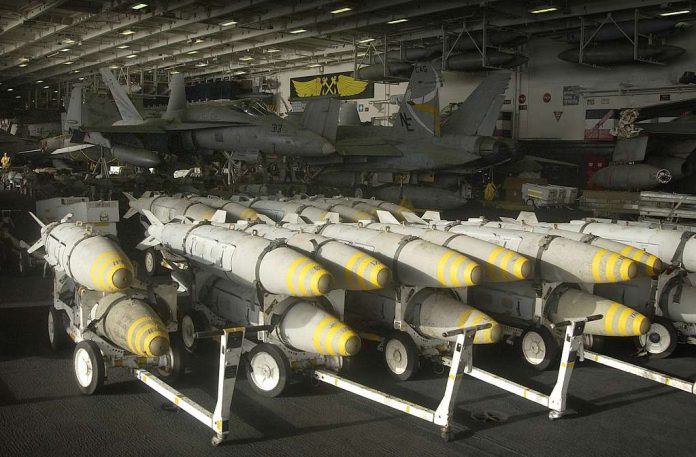 bunker-buster-bombs-are-staged-in-the-hangar-bay-aboard-uss-constellation-cv-63a525-1024